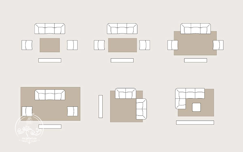اصول چیدمان فرش در سالن نشیمن